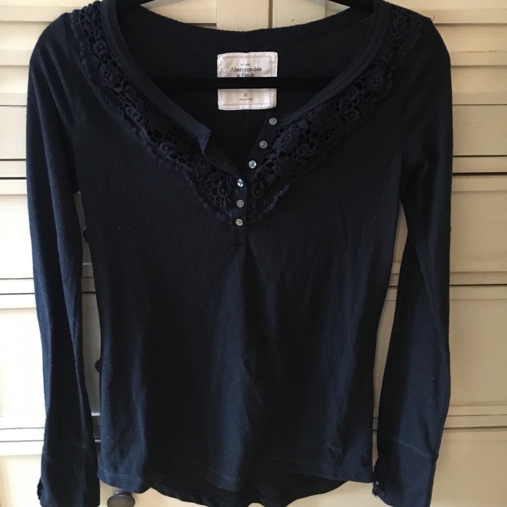 Navy Long Sleeve Abercrombie Shirt